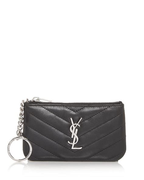 Saint Laurent Monogram Quilted Leather Key Pouch